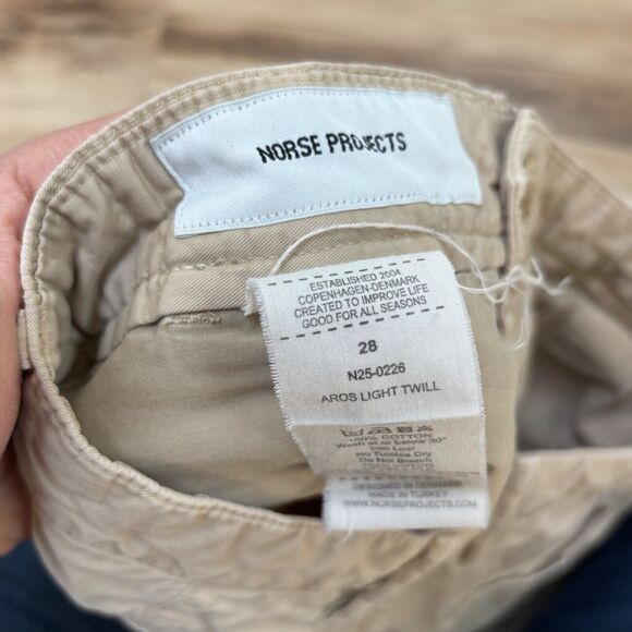 Norse Projects Pants Mens 28 x 27 Chino Aros Light Twill Khakis Slim Straight - Picture 10 of 11
